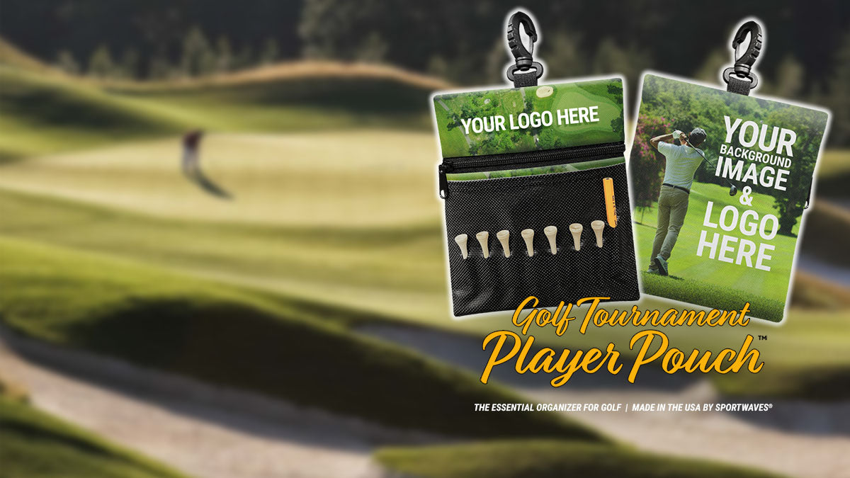 Golf Tournament Player Pouch - Essential Organizer for Golf Events. Tournaments, Golf Outings, Golf Teams, Golf Leagues
