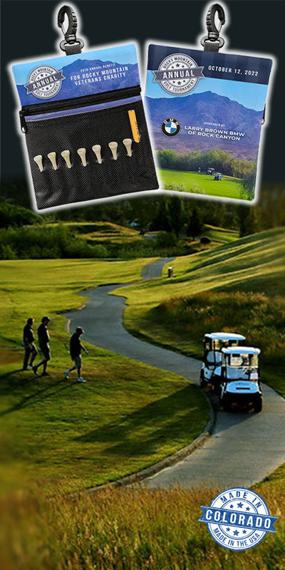 Golf Tournament Player Pouch - Made in Colorado - Sunset on the golf course