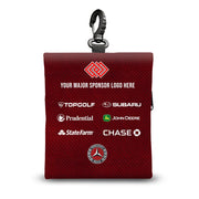 Custom Golf Valuables Bag by Sportwaves in Cinnamon Red Color - Rear panel View - Holds keys, wallet, phone and more when golfing