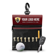 Custom Golf Valuables Bag by Sportwaves in Cinnamon Red Color - Front View - Holds keys, wallet, phone and more when golfing